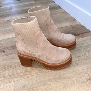 Women’s suede boots. SHEIN Size 7 Tan platform ankle boots
